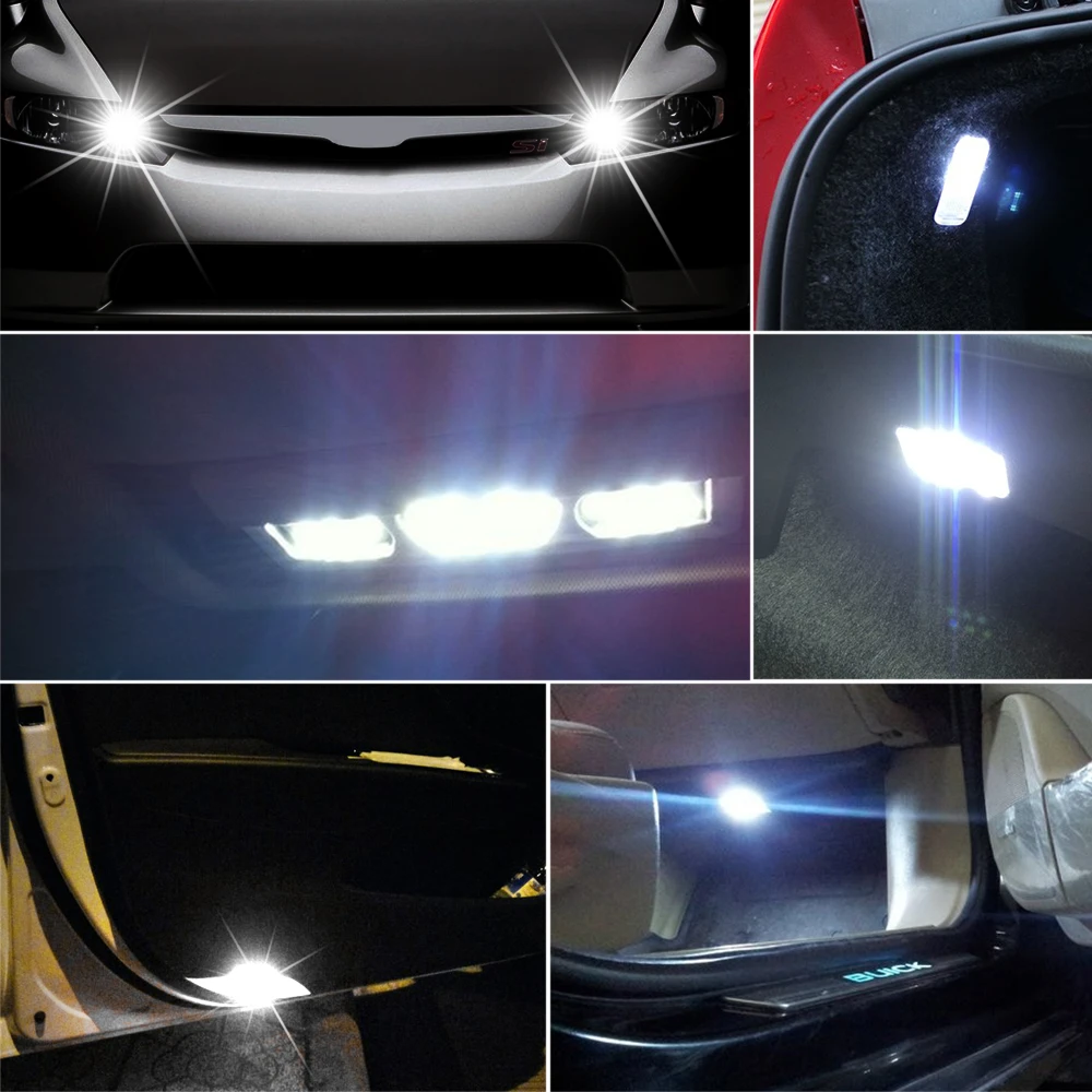 10Pcs W5W T10 LED Canbus Light Bulbs Error Free 12V for Fiat Panda Bravo Punto Linea Croma 500 595 skoda octavia a5 fabia | Автомобили и