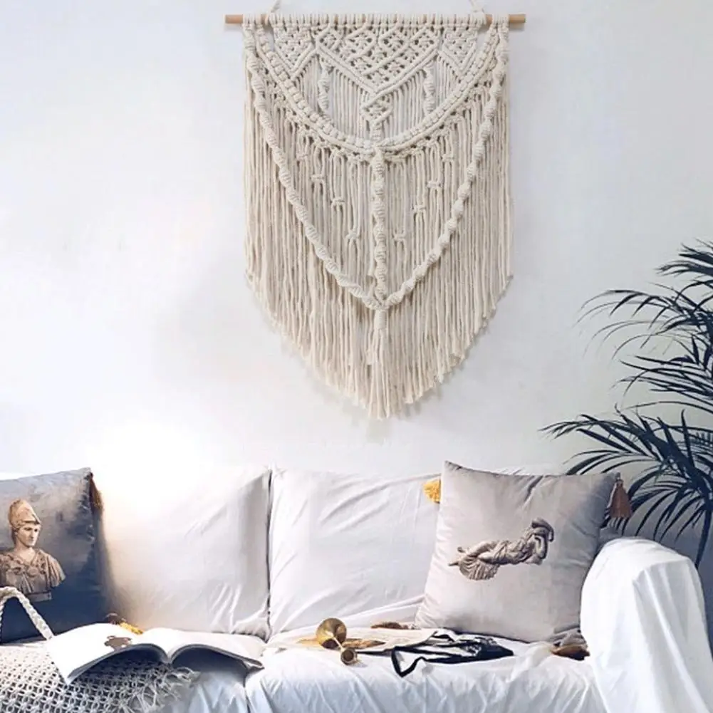 

Macrame Wall Hanging Art Woven Tapestry Bohemian Crafts Decoration