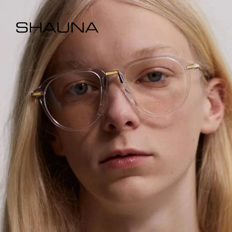 SHAUNA анти-синий светильник модные очки пилота оправа для женщин оптические мужчин
