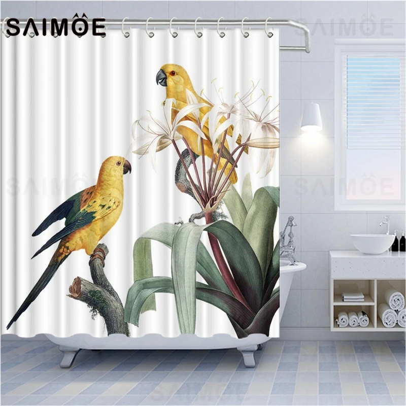 Занавеска для душа SAIMOE с изображением диких животных s Тигр и сова занавеска