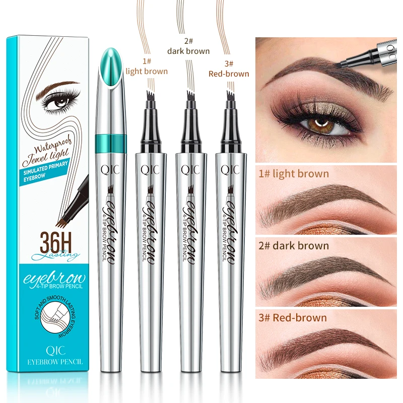 

4 Fork Eyebrow Pen 3D Microblading Eyebrow Tattoo Pencil Sketch Tip Brow Makeup Waterproof Long Lasting Fashion Cosmetics