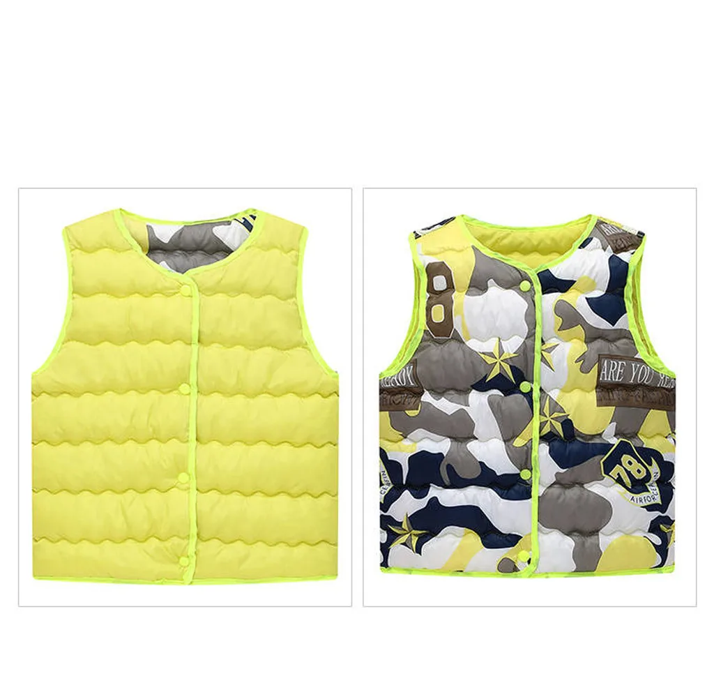 Осенне зимние теплые детские жилеты для маленьких мальчиков и девочек