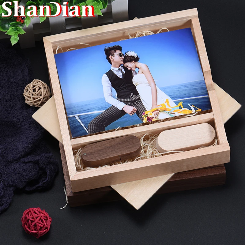 

USB-флеш-накопитель SHANDIAN в деревянной коробке, 8 ГБ, 16 ГБ, 32 ГБ, 64 ГБ