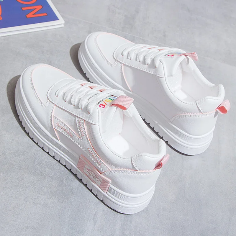 

Women Platform Shoes Fashion Sneakers Height Increasing Woman Casual Loafers Comfortable Soft Bottom New Student Skateboarding