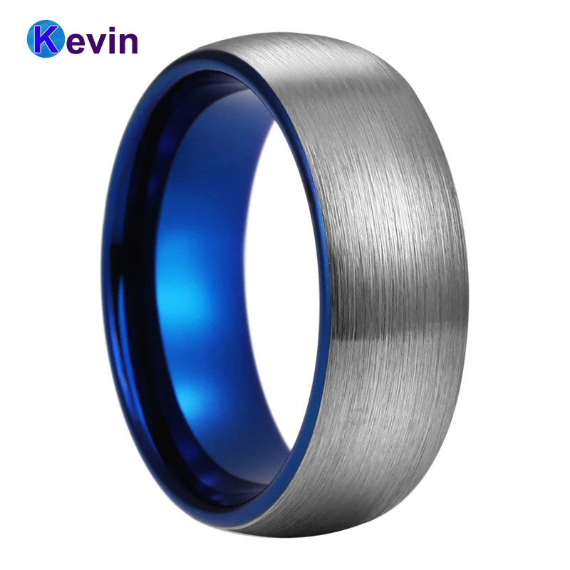 Мужское женское мужское обручальное кольцо синего цвета из вольфрама в наличии 6