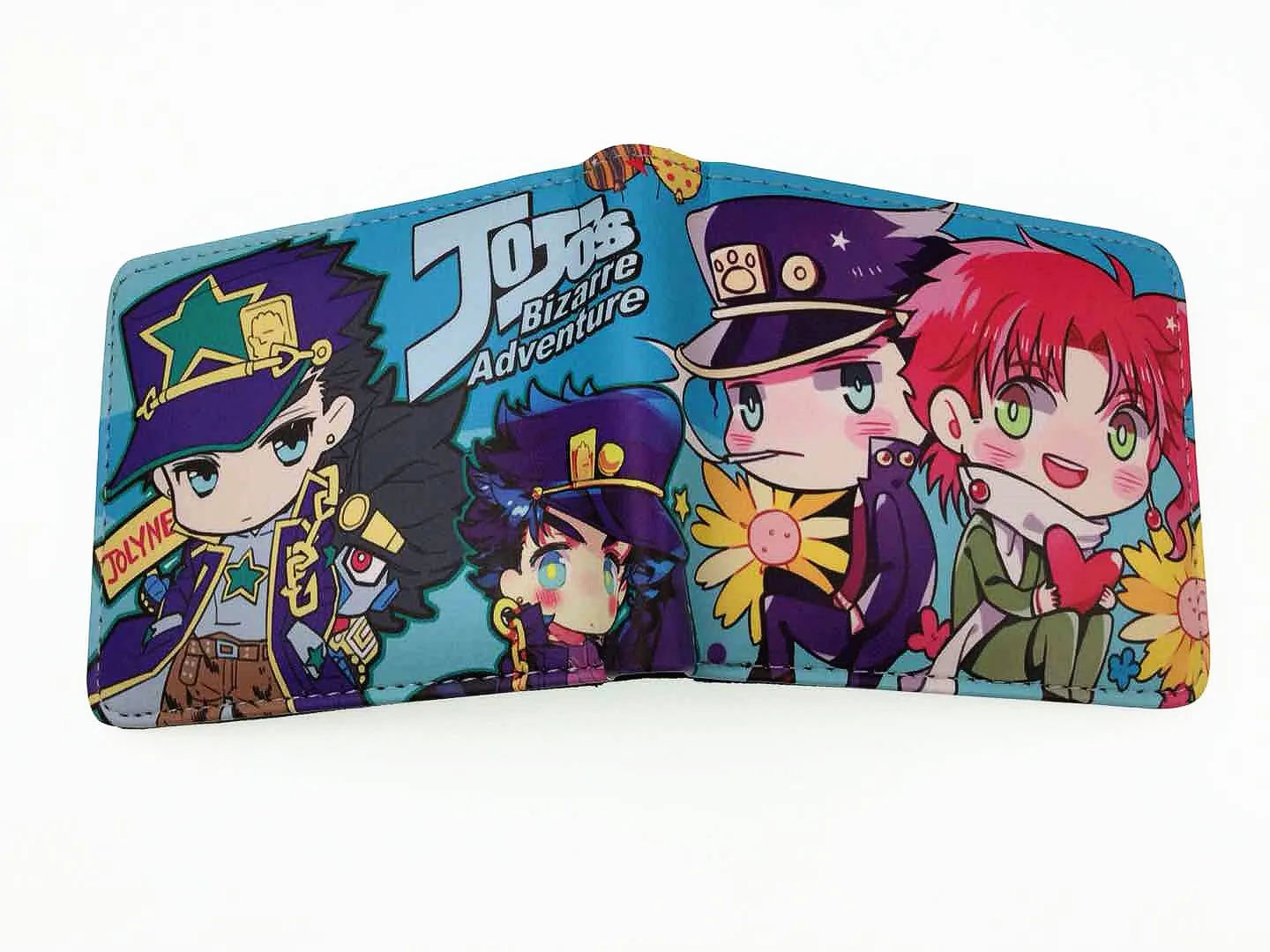 C Аниме JoJo's Необычные Приключения Pu короткий кошелек Двойные фото держатель для карт слой кошелек кожа Мальчики Девочки Монета на молнии карман moneybag - Цвет: C