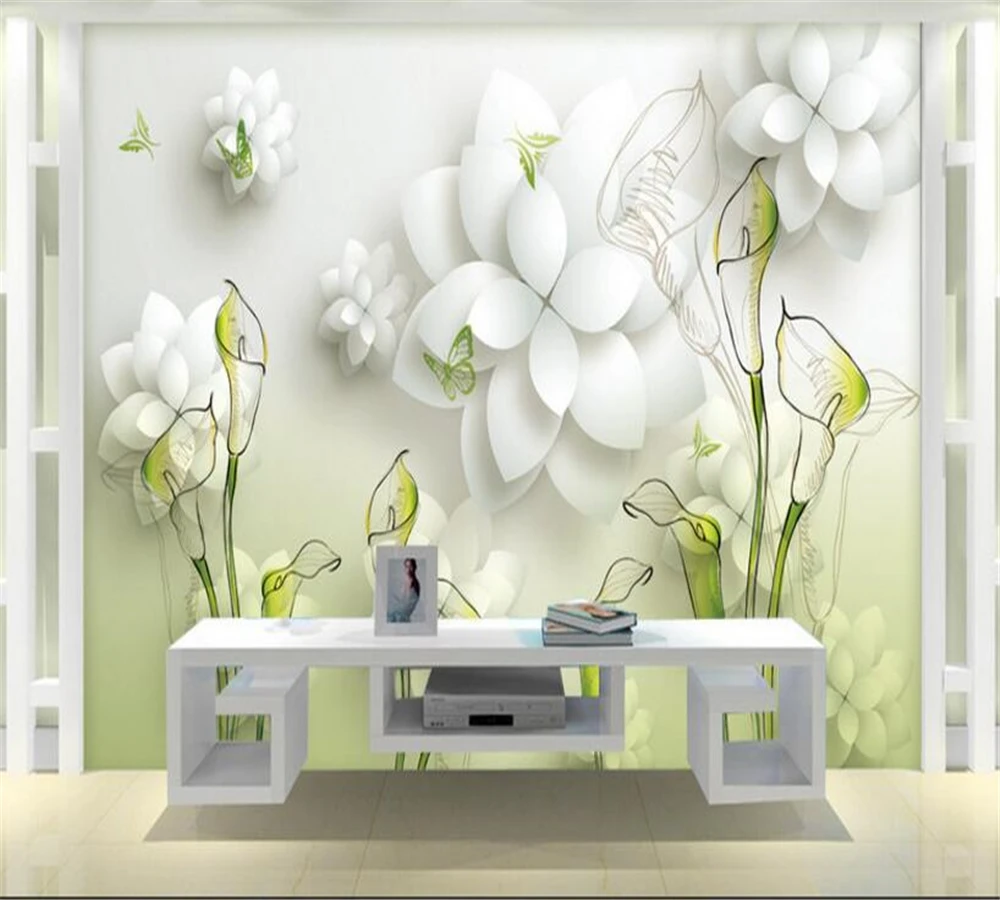 beibehang Large custom hand-painted calla lily 3D TV living room bedroom background home decoration | Обустройство дома