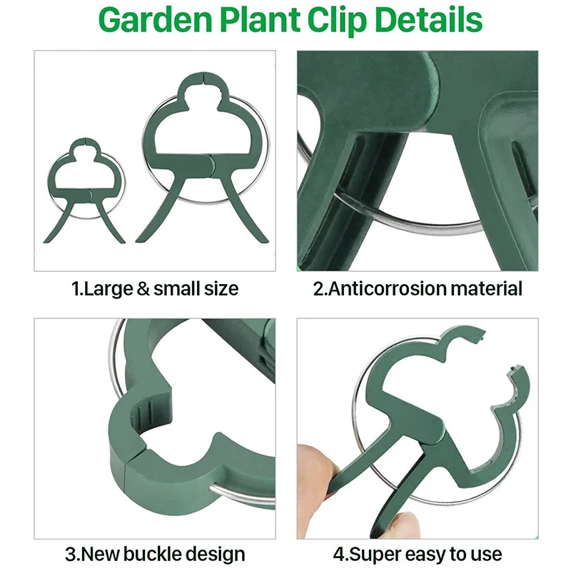 

5Pcs 5 Inch Plastic Planters Flower Pots with Saucers & 1 Set Plant Support Clamp, Plant and Flower Clamp for Gardening