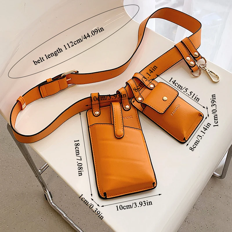 Поясная сумка Fanny для женщин Кожаная поясная в стиле панк телефона девочек на