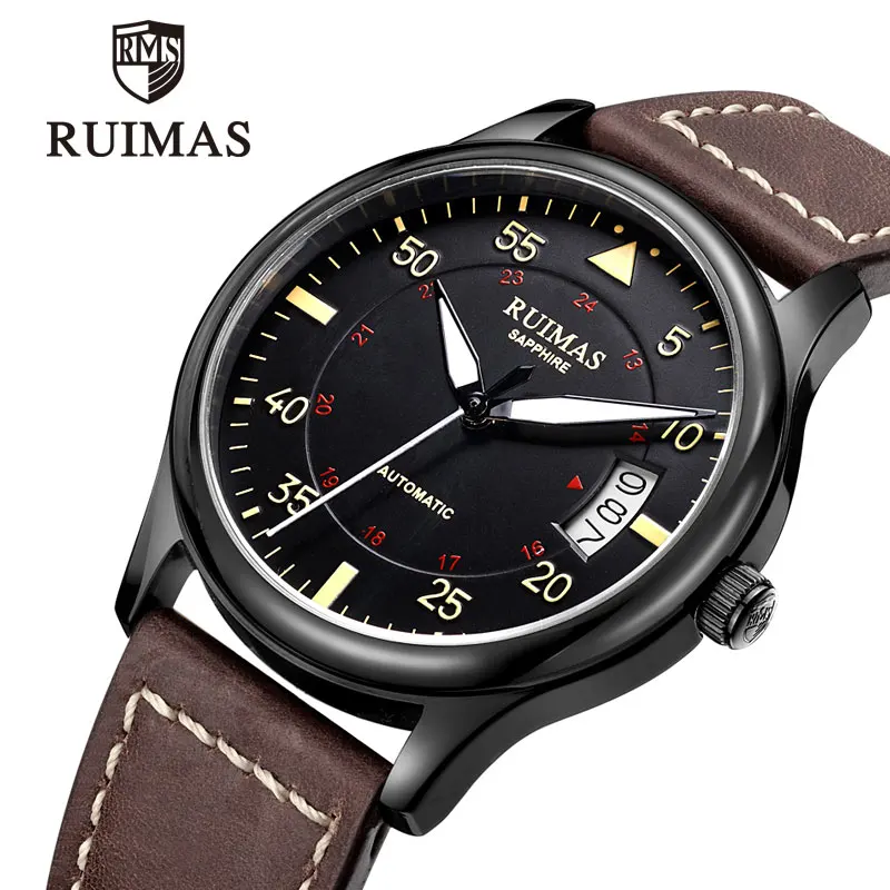 Мужские автоматические механические часы Ruimas роскошные топового бренда в стиле