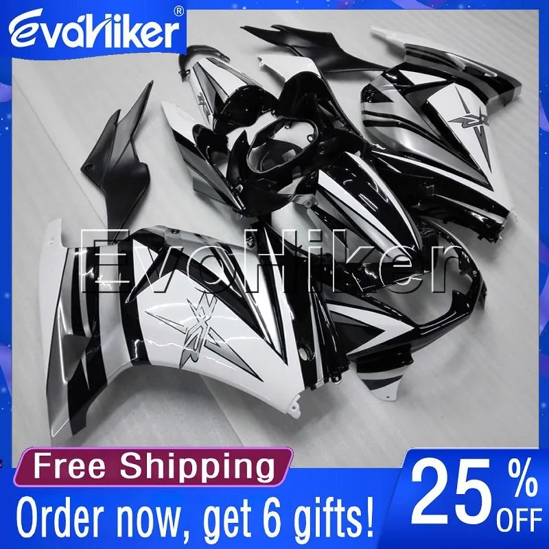 

Custom motorcycle fairing for ZX250R EX250 2008 2009 2010 2011 2012 Injection mold motorcycle bodywork kit white black+gifts