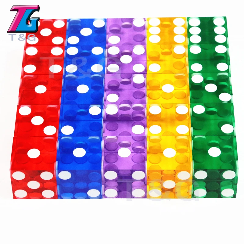 Высококачественные акриловые прозрачные игральные кости 19 мм шестисторонние D6