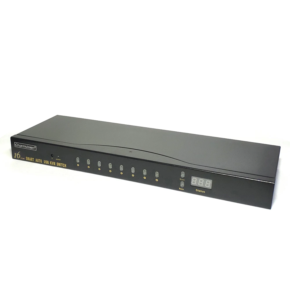 Charmvision UVK1601A 16 шт. USB VGA Аудио KVM переключатель с 1U стойкой Hot key 4 USB2.0 пульт