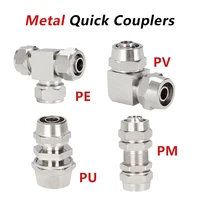 metal pneumatic fitting pipe connector tube air quick fittings water push in hose couping 4mm 6mm 8mm 10mm 12mm 14mm pu pv pe