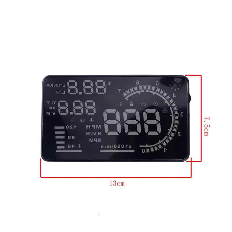 Автомобильный дисплей на лобовое стекло A8 5 &quotHUD автомобильный самоадаптивный