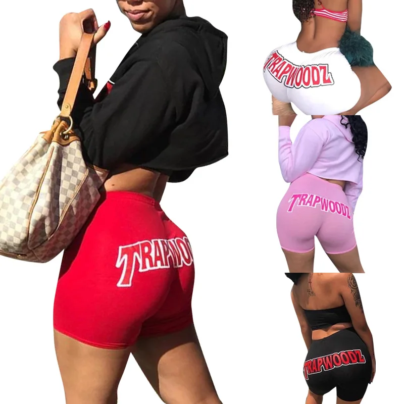 

Women's gym shorts Hips High Waist Sports Rushed Yoga Shorts Workout Running Fitness Shors Sexy Rushed sportswear biker shorts