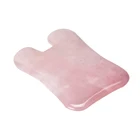 U-образная Массажная доска Guasha из натурального розового кварца, коврик для ухода за кожей лица, уход за кожей, уход за кожей Шеи, задняя головка спа