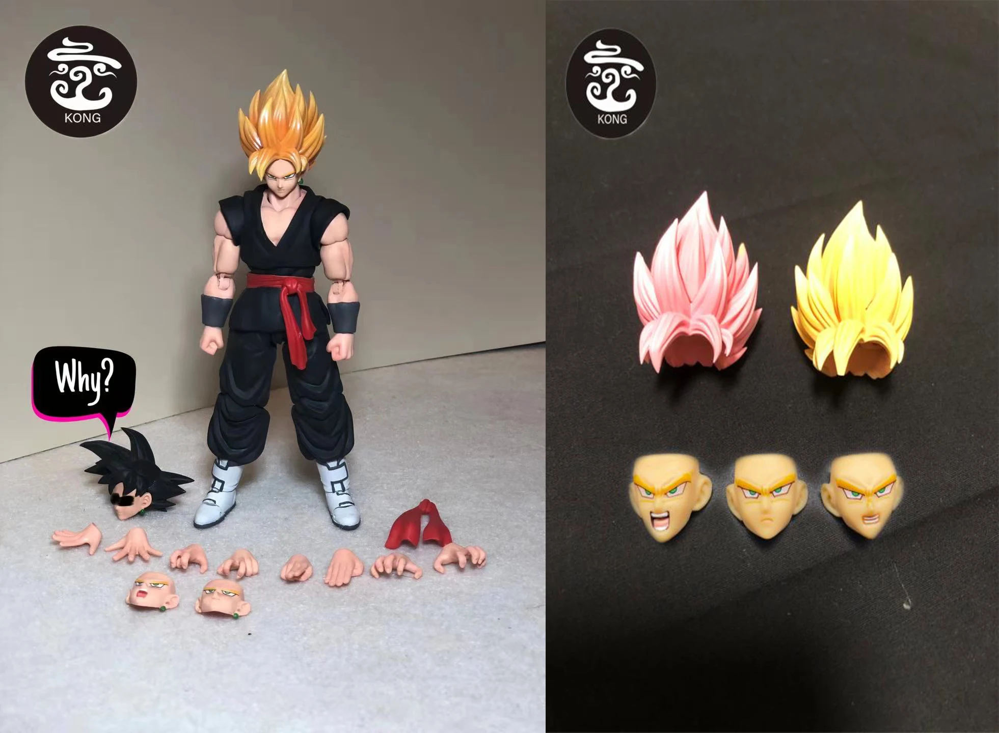 

Игрушечная экшн-фигурка Kong model black SHF black cloth Yellow pink hair