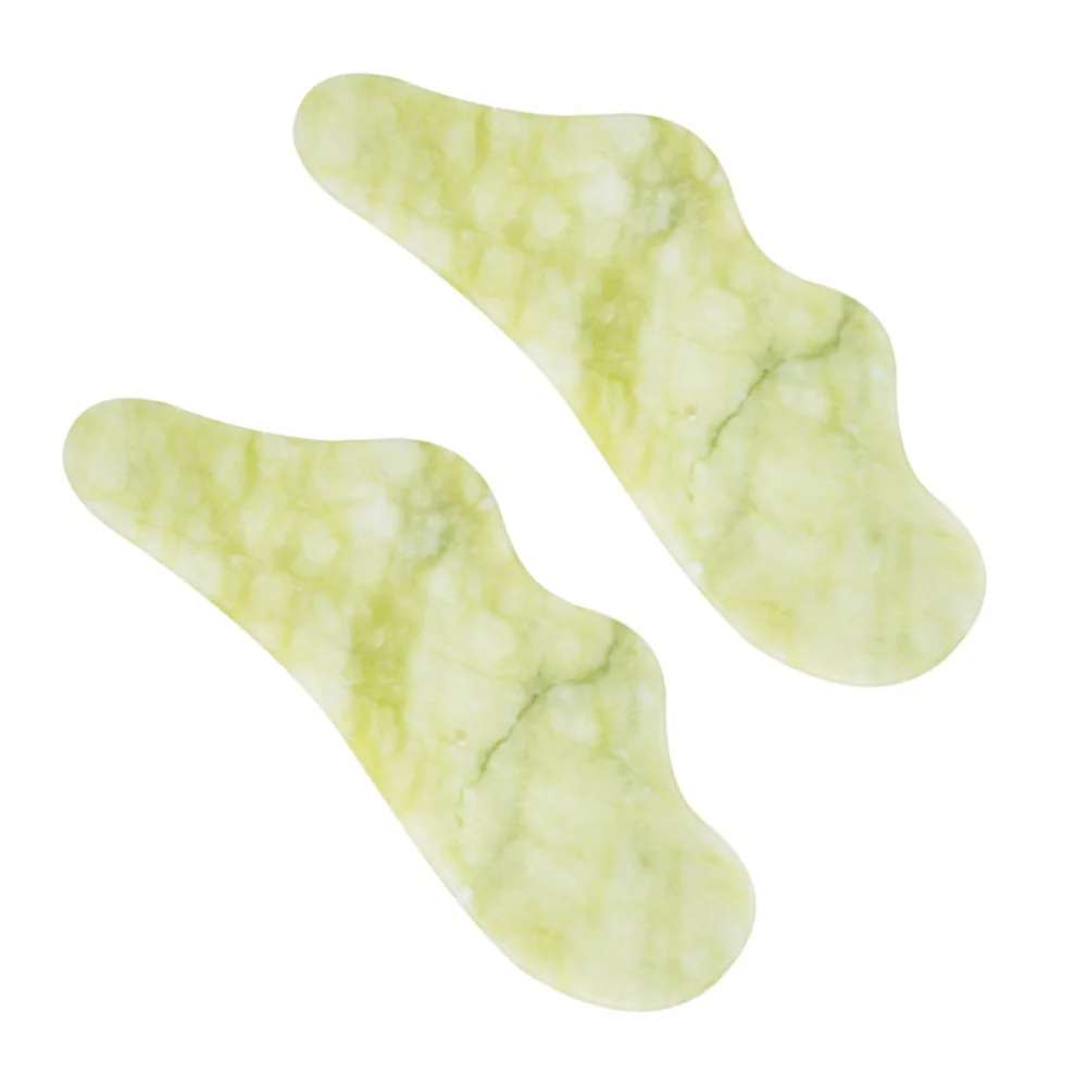 

2pcs Natural Jade Massaging Board Scraping Plate Tools Beauty Skin Care Tool for Female Adults (Green)