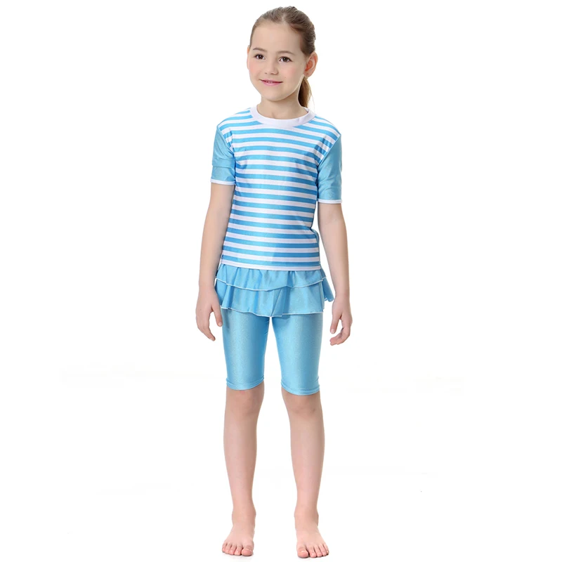 Детский купальник Мусульманский Исламский для девочек летний комплект из двух