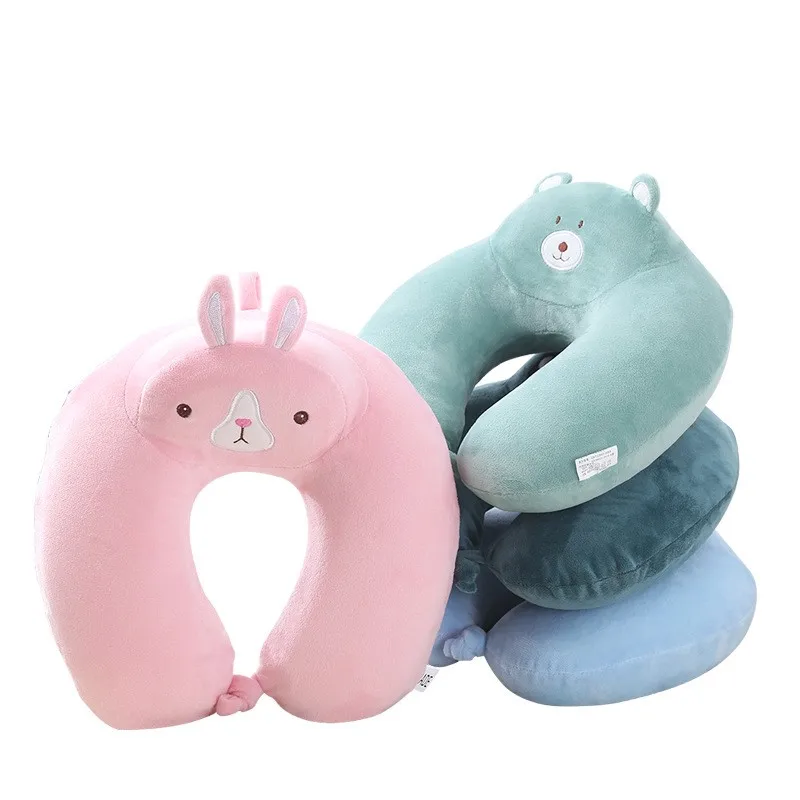

Women Slow Rebound Memory Foam Travel pillow for U-Shape Cute Rabbit Cartoon Animal Neck pillow and Airplane Office Rest Cushion