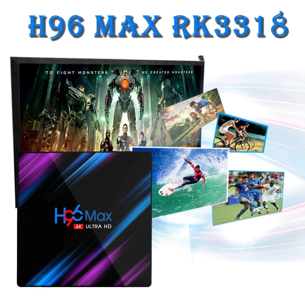 H96 max мини Smart TV Box h96 4G DDR3 USB 3 0 Android 9 OS 4K 4096x2160 Penta-Core Mali-450 RK3318 GPU 2 4G/5G - купить по
