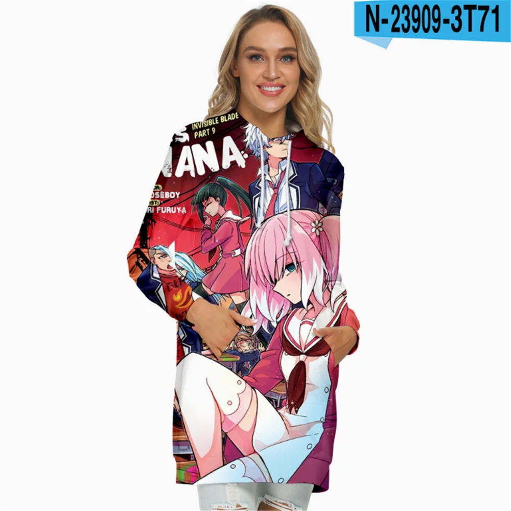 

2021 New cute long 3D-printed The inept Nainai hoodies, dresses and women's dresses are pullover female long style sweatshirt