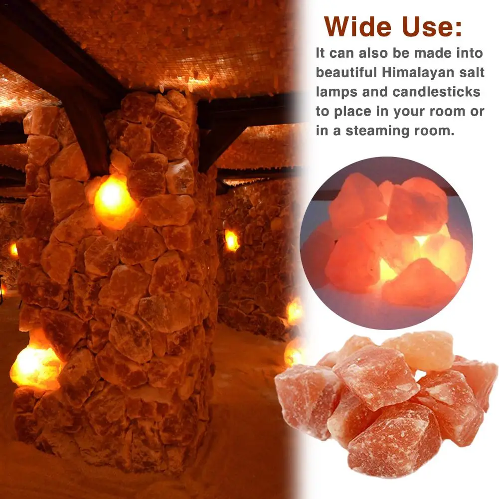 100% натуральная чисто розовая Гималайская каменная соляной камень сумка 2-4 см 3-6