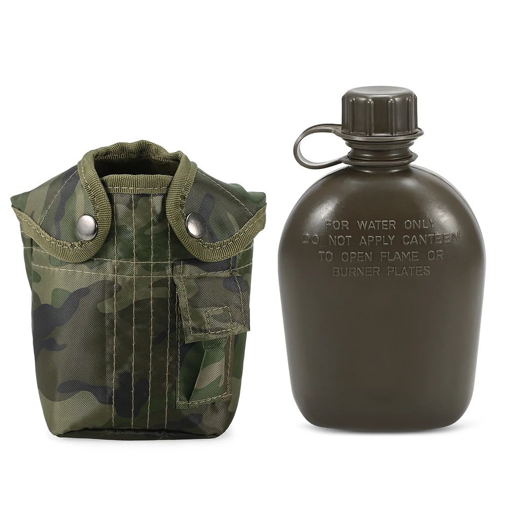 

1L Outdoor Military Canteen Bottle Camping Hiking Backpacking Survival Water Bottle Kettle with Cover Canteen Kettle