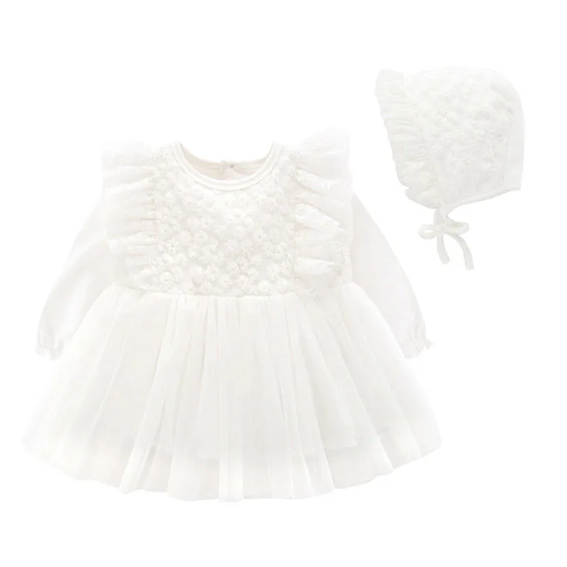 Красного цвета с рюшами принтом 1st платье на день рождения для новорожденных