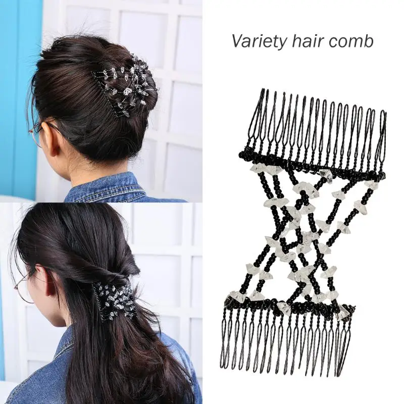 Волшебная расческа для волос с жемчужиной и бусинами эластичная повязка