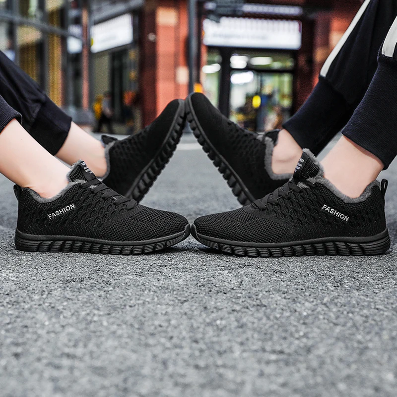 

2021 Platform Shoes Woman Boots Plush Winter Warm Female Casual Faux Suede Sneakers Warm Sneakers Women Shoes