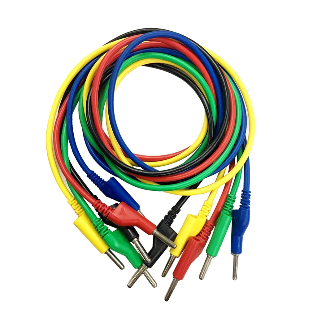 4mm Banana Plug Male Jack Silicone Test Cable 1Meter - Pack of 5Pcs | Электроника