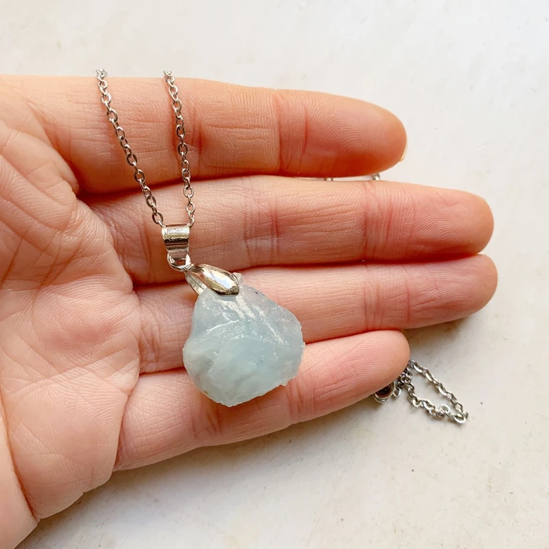 Необработанные аквамарины натуральный ювелирный камень кулон розовый кварц