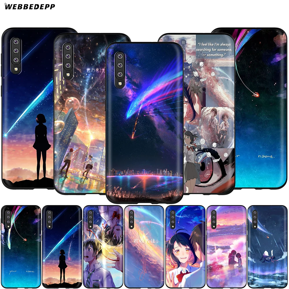 Webbedepp чехол с вашим именем Kimi No Na Wa для Samsung Galaxy S7 S8 S9 S10 Plus Edge Note 10 8 9 A10 A20 A30 A40 A50 A60