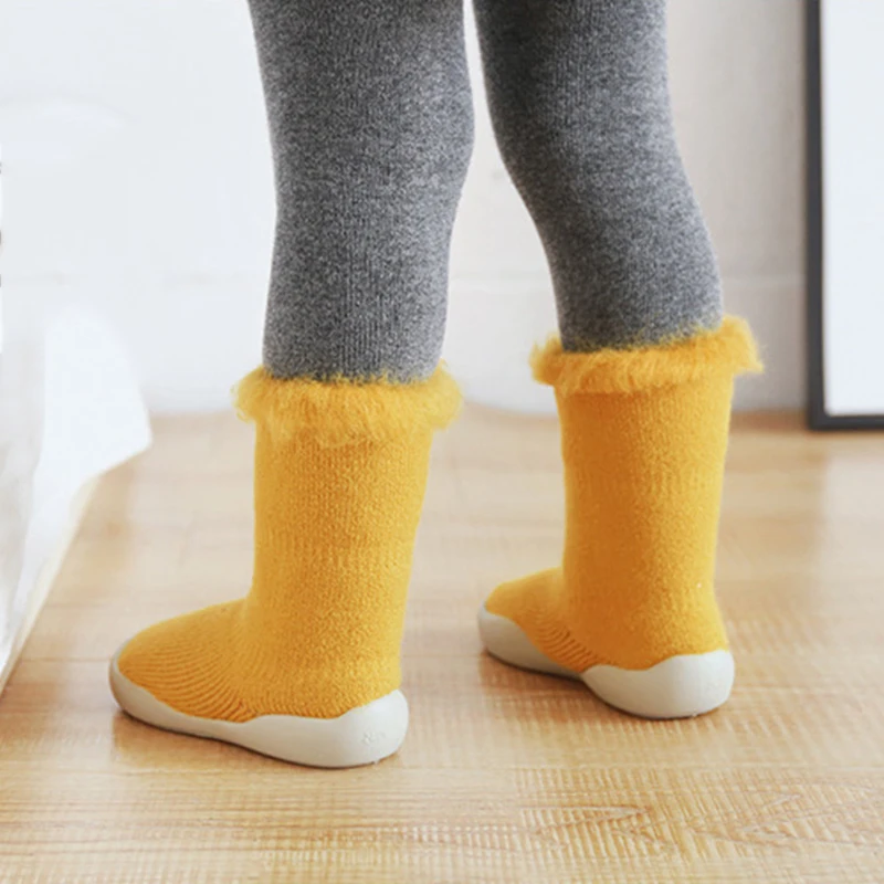 Детские носки обувь желтого цвета для девочек и мальчиков нескользящие детские