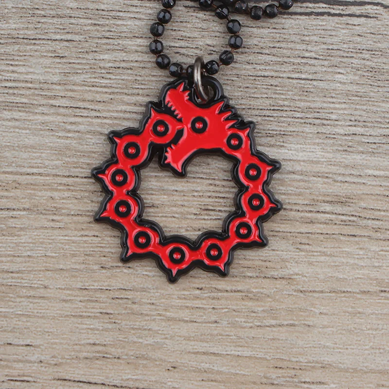 

K725 Halloween Jewelry Horror Movie The Seven Deadly Sins Necklace Enamel Metal Pendant Necklaces For Men Gifts