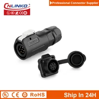 cnlinko lp12 plastic m12 waterproof 7pin wire power signal connector plug receptacle joint to communication agriculture industry