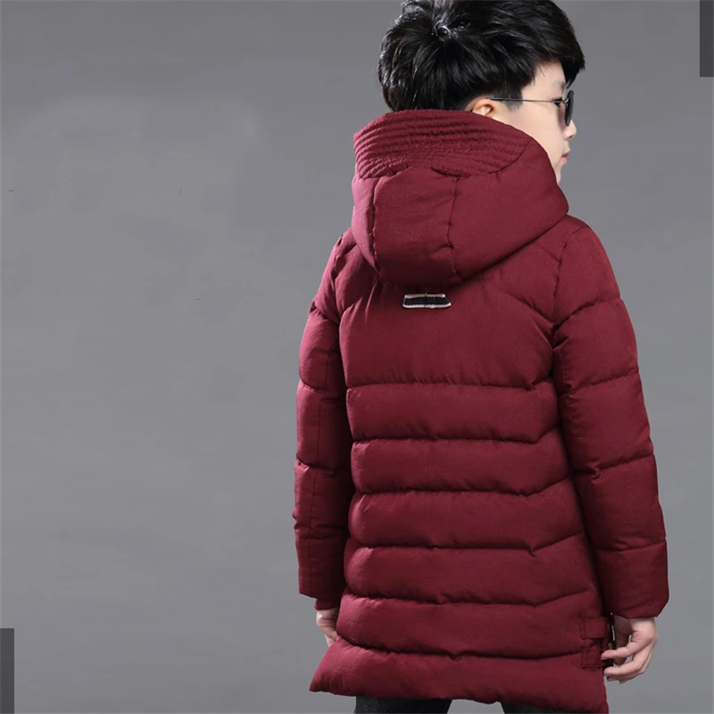 Зимняя детская одежда для маленьких мальчиков пуховик пальто модное плотное