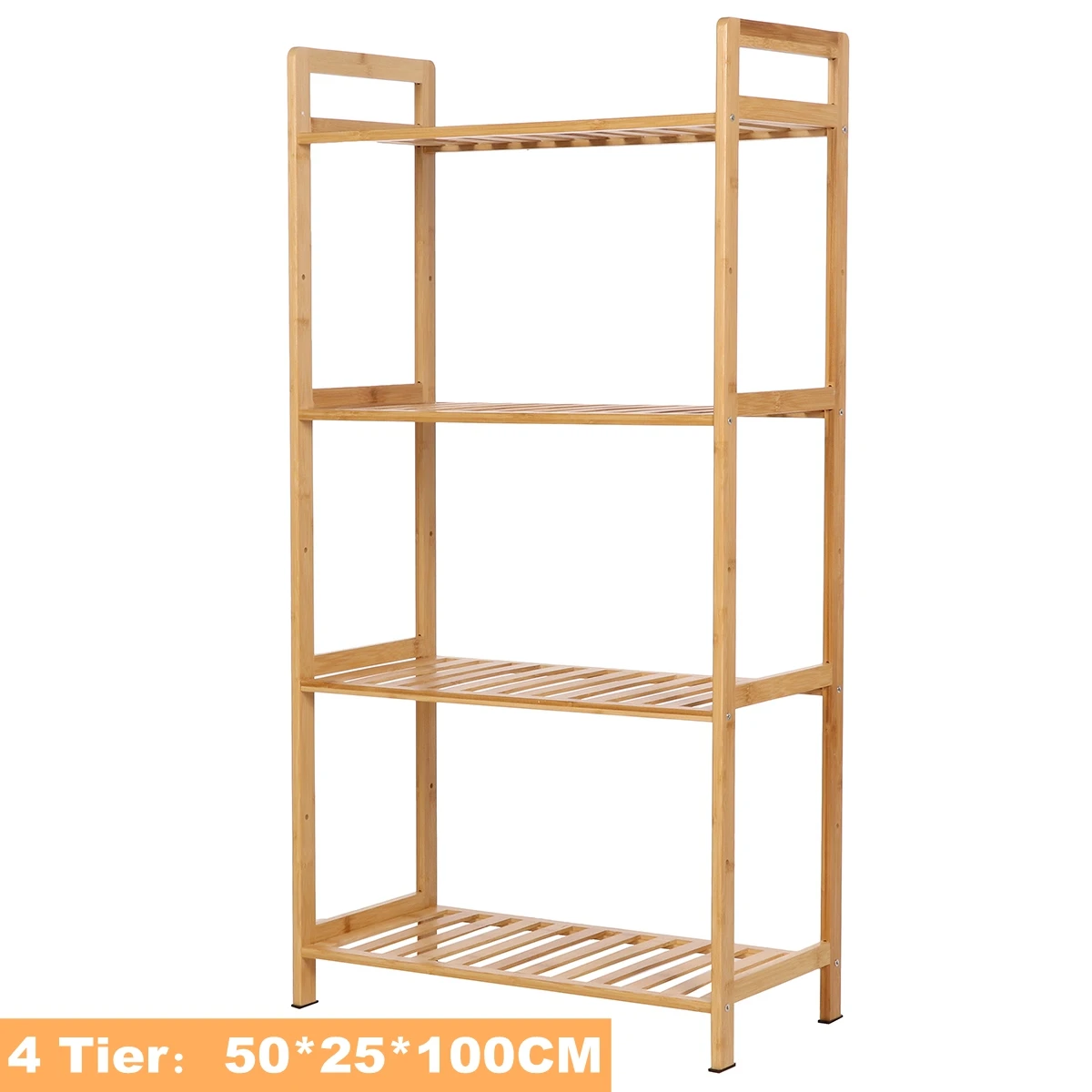 

3/4 Tiers Bookshelf Multifunctional Bamboo Wood Storage Rack Adjustable Shelves Organizer Large Load 35LBS Home Storage Supplies