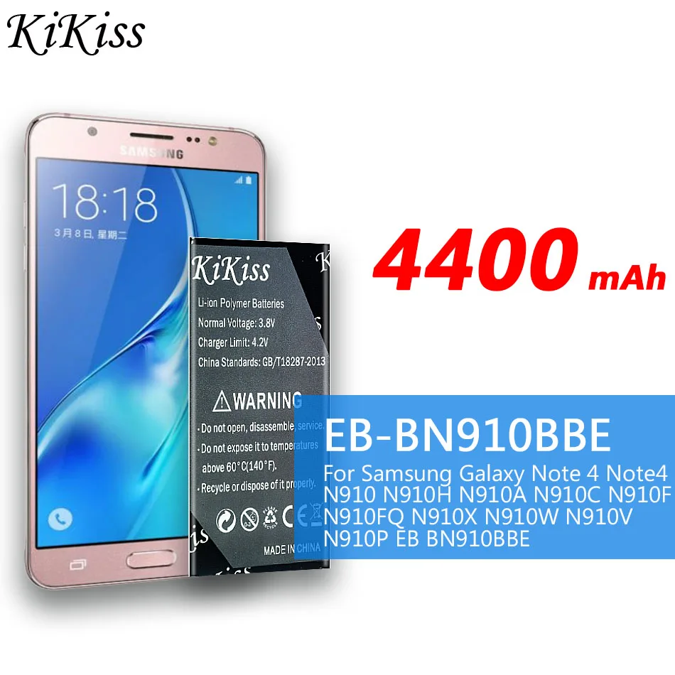 Аккумулятор большой емкости для Samsung 4400 мАч Galaxy note 4 N910A N910U N910F N910H трек