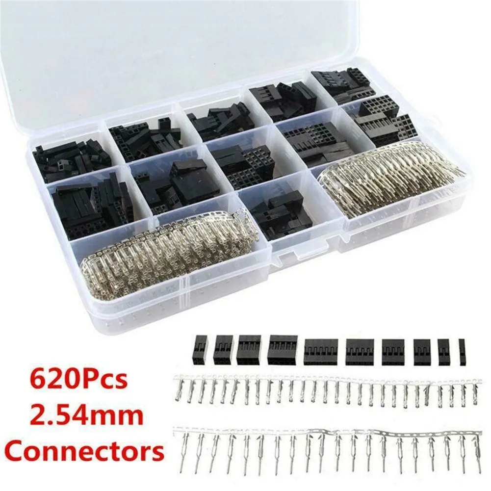 

620pc/Set Car Male Female Wire Jumper Pin Header Connector Housing Kit With Crimp Pins Auto Repair Accessories Kit