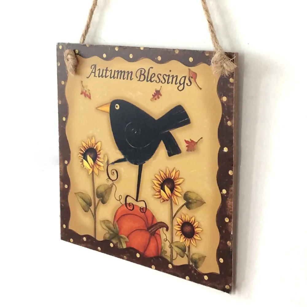 Деревенский деревянный День благодарения с птицами деревянная подвесная доска