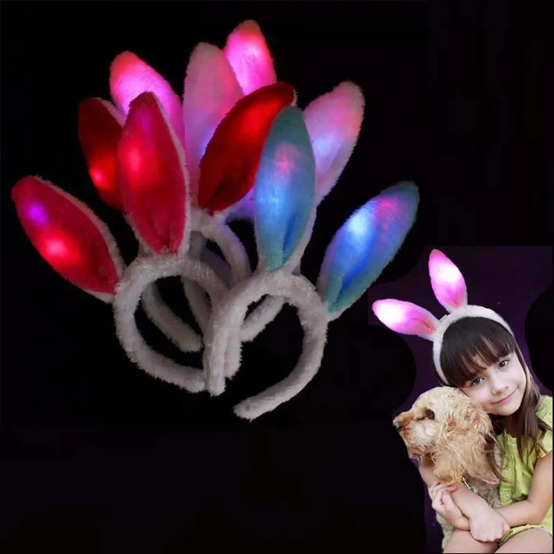 Женский светильник для девочек мигающий плюшевый пушистый заячьи кроличьи уши