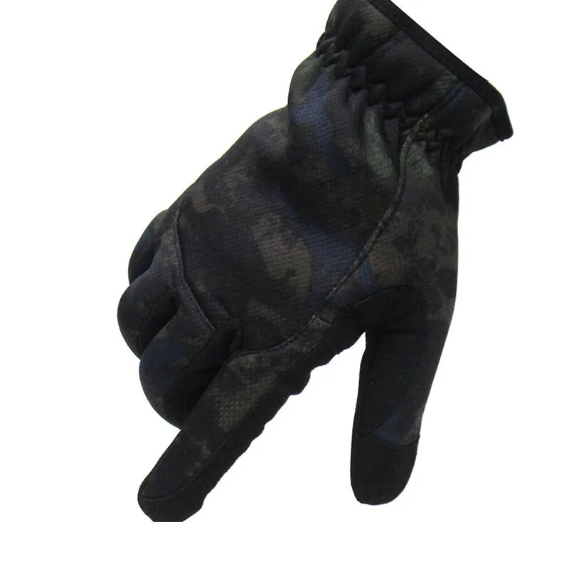 Black Camouflage Тактические перчатки, противоскользящие, армейские, военные, велосипедные, страйкбольные, мотоциклетные, для стрельбы, пейнтбола, рабочая Экипировка, Мультикам, камуфляж, полный палец, перчатки для мужчин - Цвет: Black Camouflage