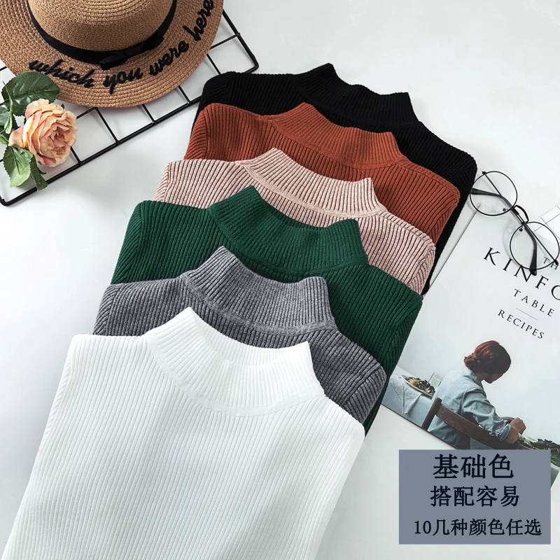 Женский однотонный Повседневный свитер с длинным рукавом вязаный пуловер