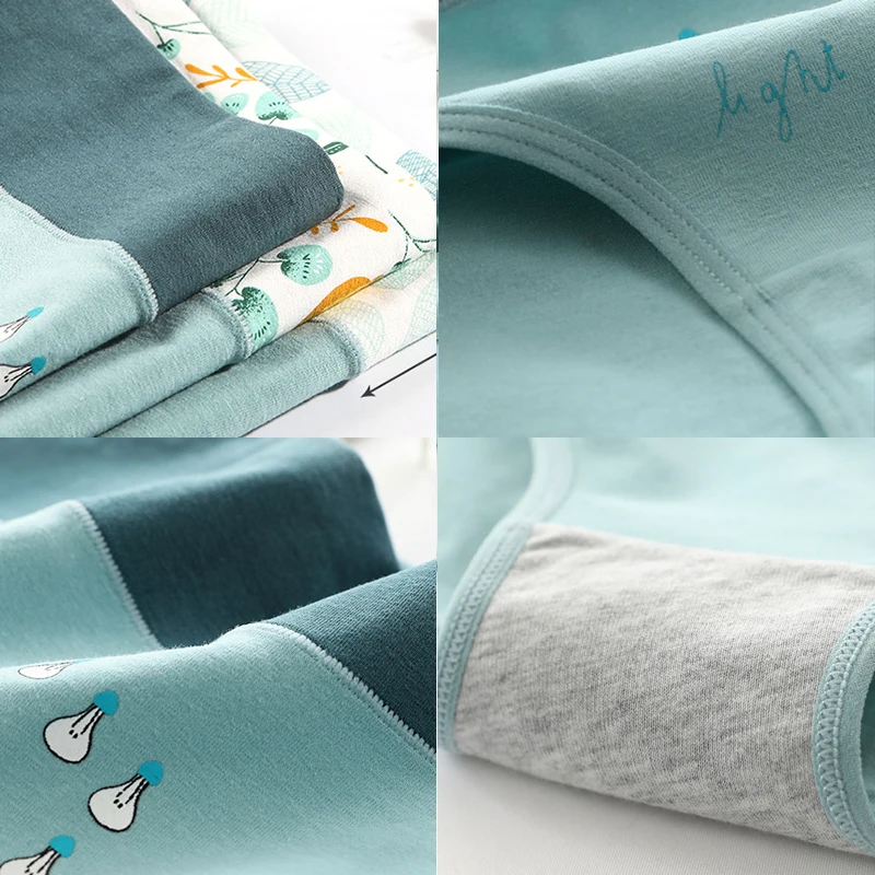 3 шт./лот! Женские трусики с высокой талией хлопковые милым принтом|Женские