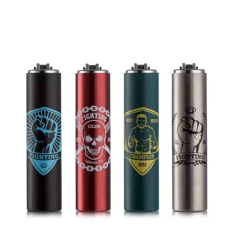 Металлическая нейлоновая Портативная Бутановая газовая зажигалка для стрижки