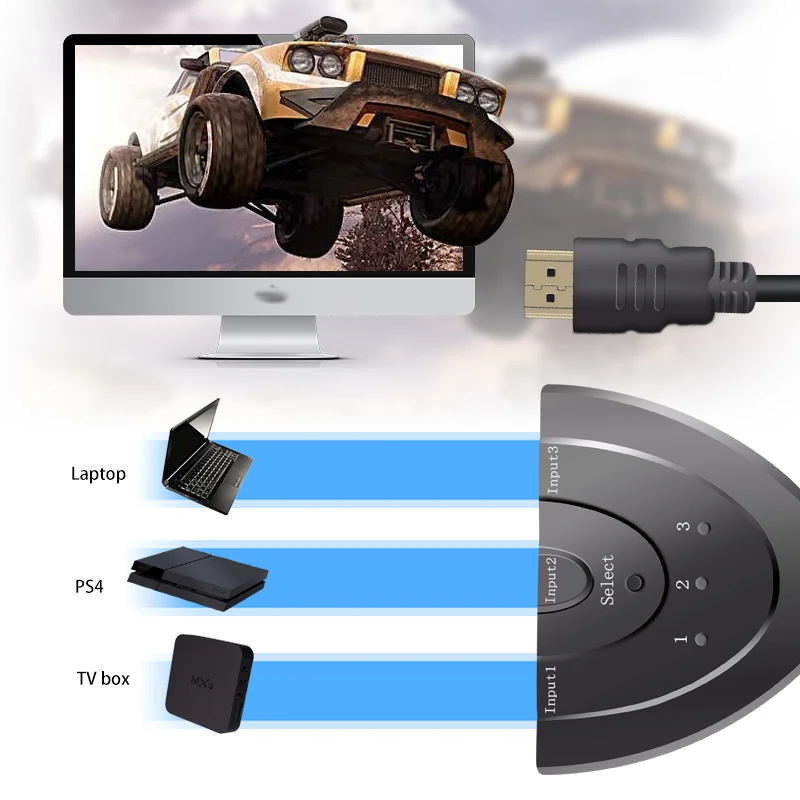 Мини кабель на 3 порта 1080 B 4K * 2K P|Кабели HDMI| |