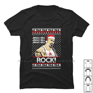 The Rock Jingle Bell T Shirt 100% Cotton Illustration Popular Fighter Strong Some Bell Me